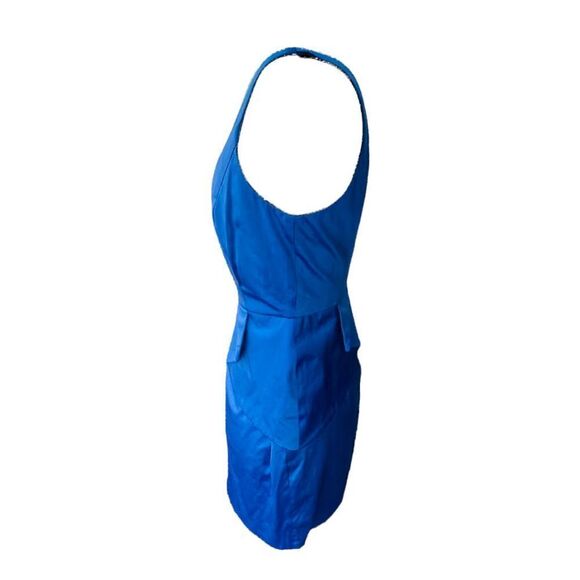 Bcbgeneration Dress Blue Sleeveless Pleat Waist Dress Size 6 - Picture 4 of 4